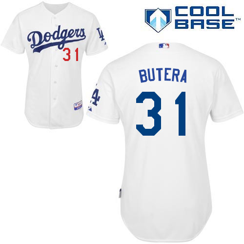 Drew Butera #31 mlb Jersey-L A Dodgers Women's Authentic Home White Cool Base Baseball Jersey